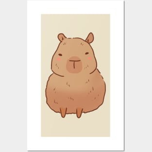 Funny capybara illustration Posters and Art